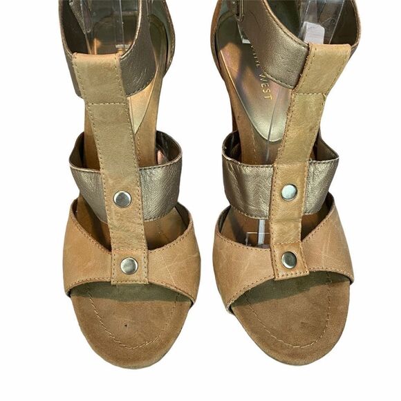 Nine West Leather strappy heeled sandals size 8 - Picture 3 of 11